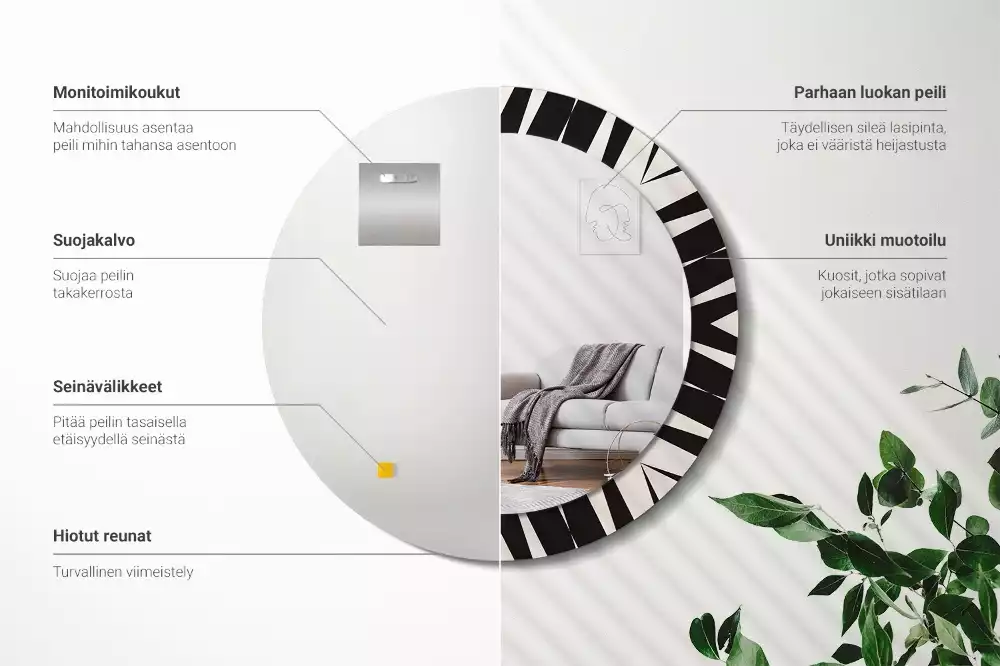 Lustro ścienne dekoracyjne w stylu abstrakcyjnej geometrii