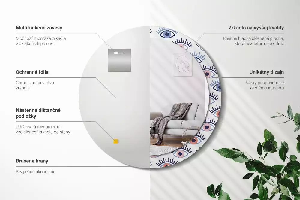 Lustro ścienne dekoracyjne w kształcie oka