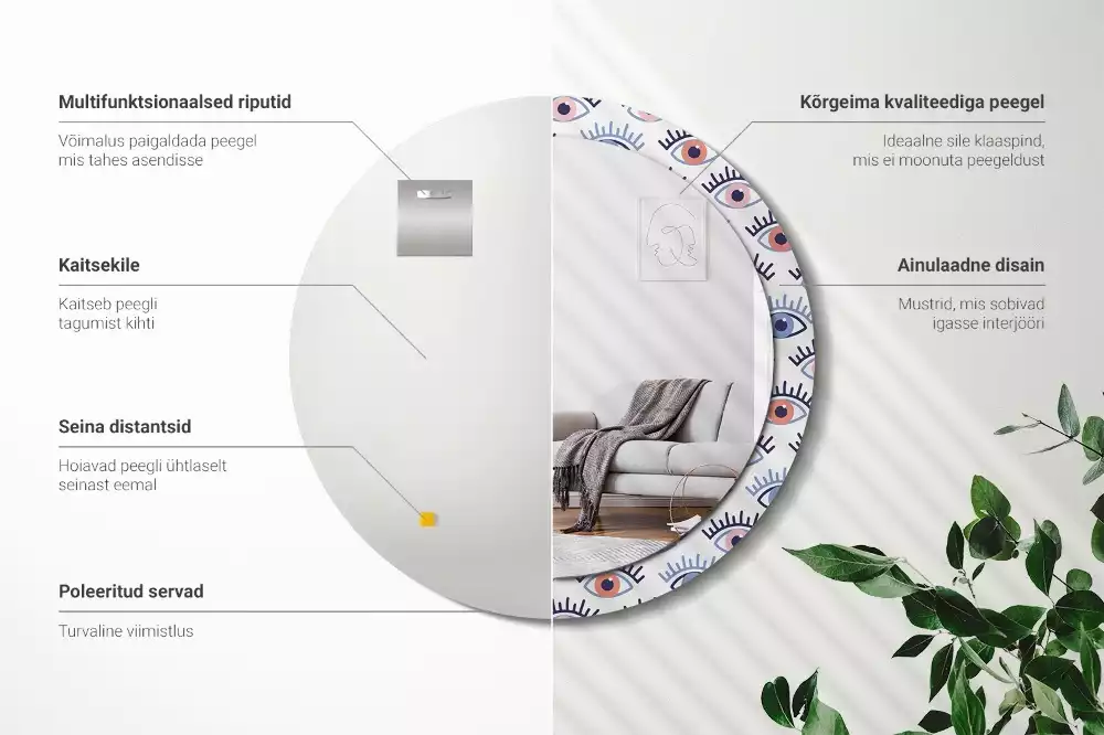 Lustro ścienne dekoracyjne w kształcie oka