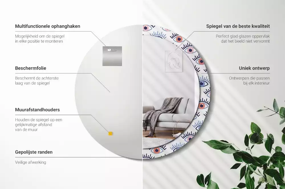 Lustro ścienne dekoracyjne w kształcie oka