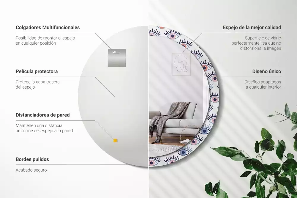 Lustro ścienne dekoracyjne w kształcie oka