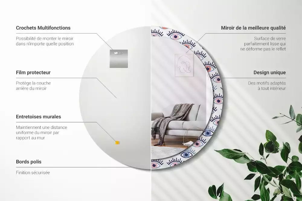 Lustro ścienne dekoracyjne w kształcie oka