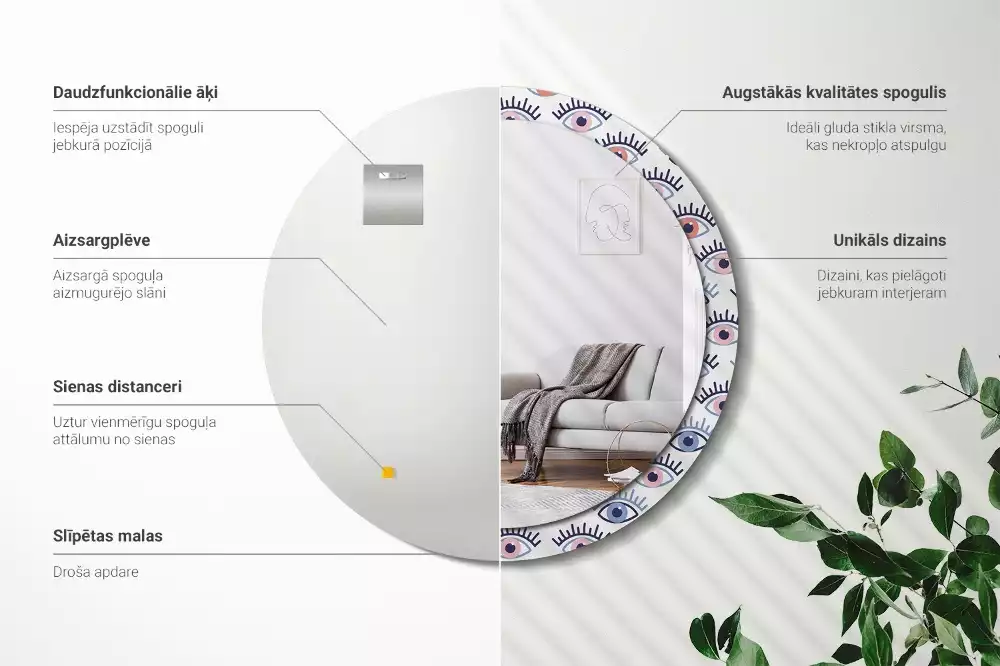 Lustro ścienne dekoracyjne w kształcie oka