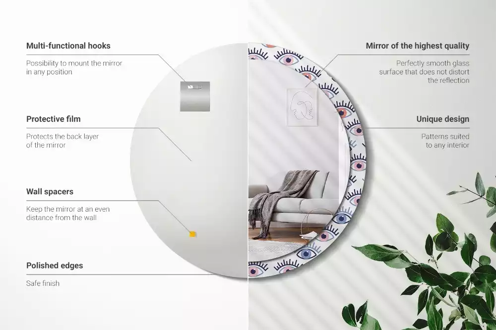 Lustro ścienne dekoracyjne w kształcie oka