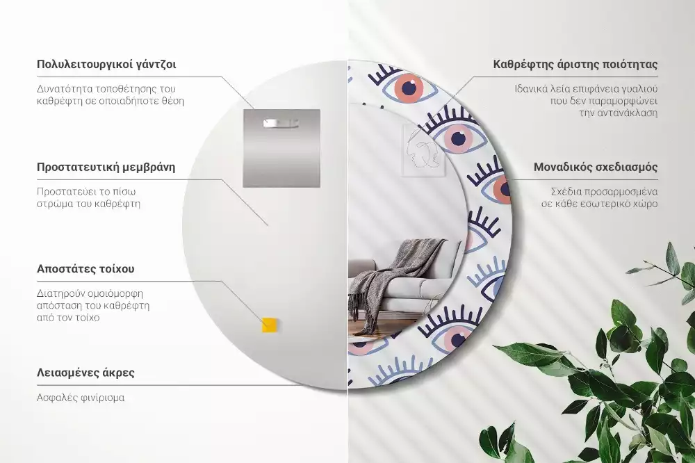 Lustro ścienne dekoracyjne w kształcie oka