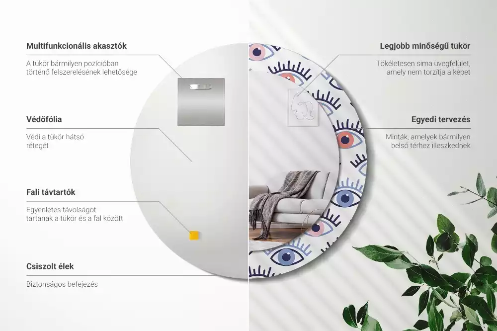 Lustro ścienne dekoracyjne w kształcie oka