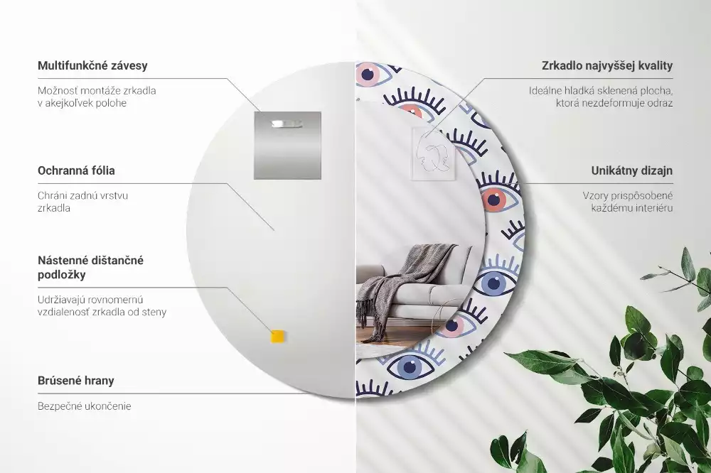 Lustro ścienne dekoracyjne w kształcie oka