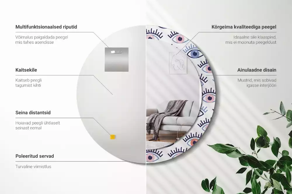 Lustro ścienne dekoracyjne w kształcie oka