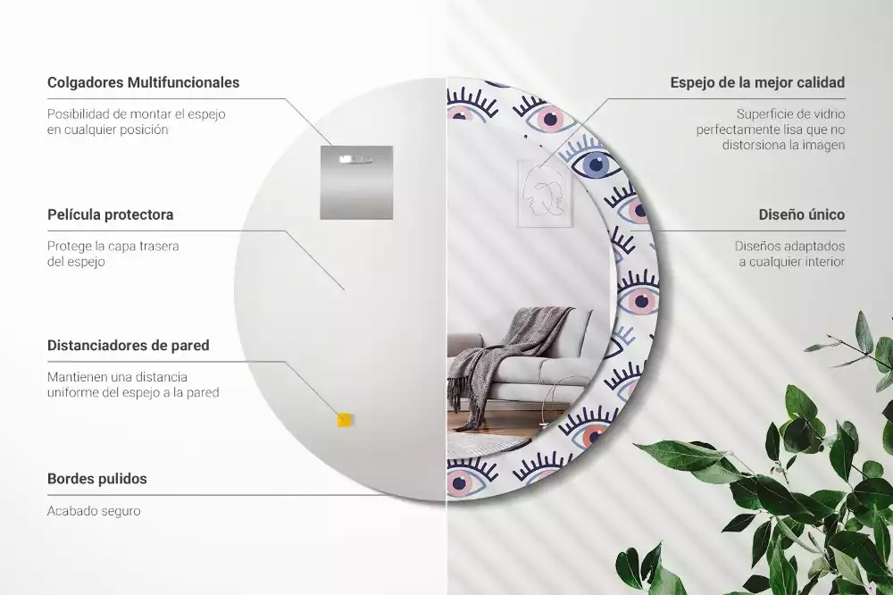 Lustro ścienne dekoracyjne w kształcie oka