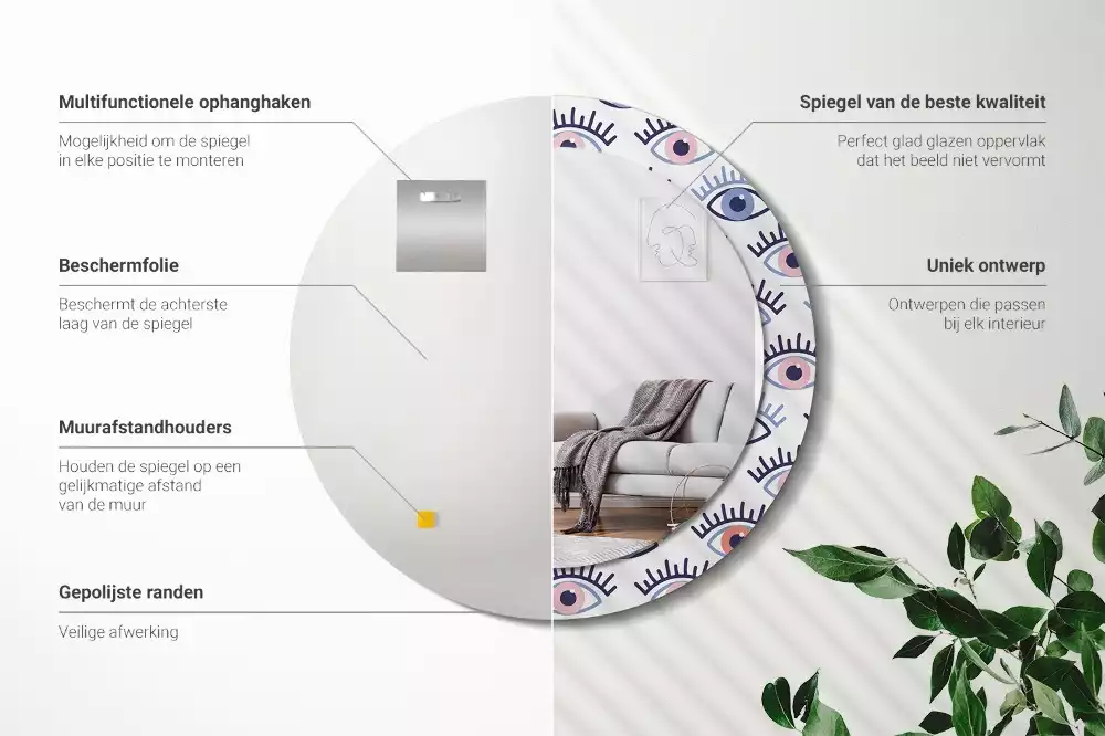 Lustro ścienne dekoracyjne w kształcie oka