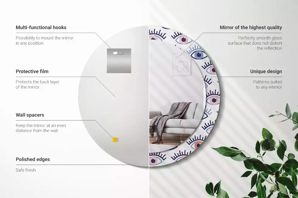 Lustro ścienne dekoracyjne w kształcie oka