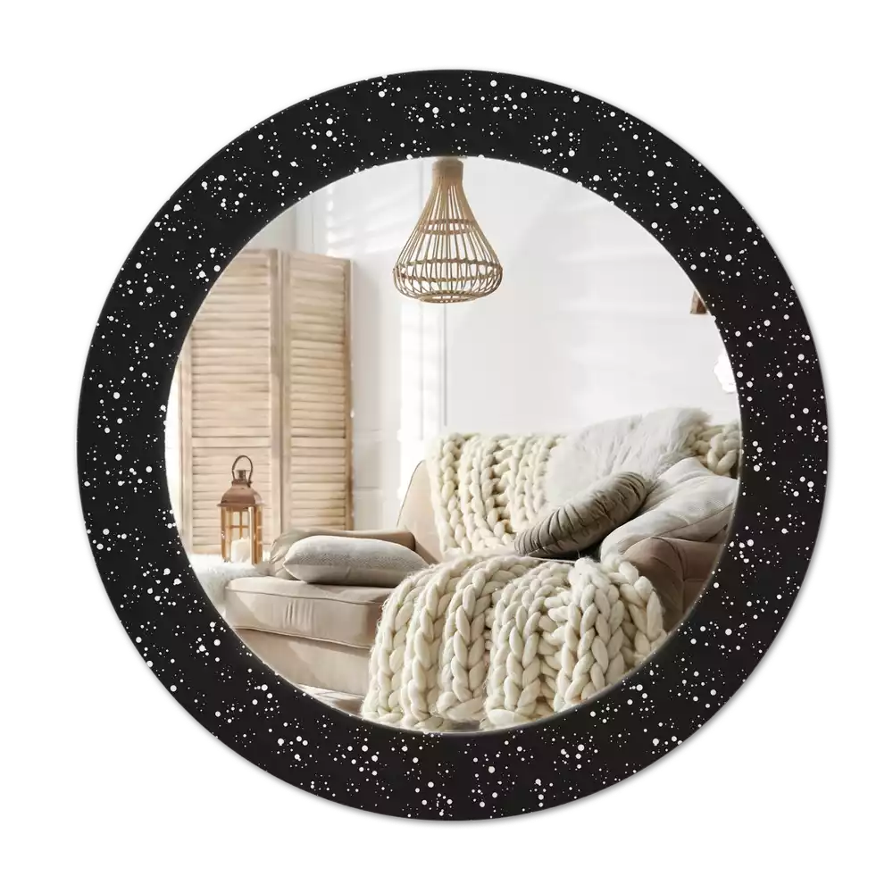 Lustro ścienne dekoracyjne w stylu z motywem chaotycznych kropek