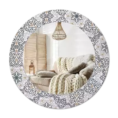 Lustro ramka z nadrukiem okrągłe Geometryczne ornamenty