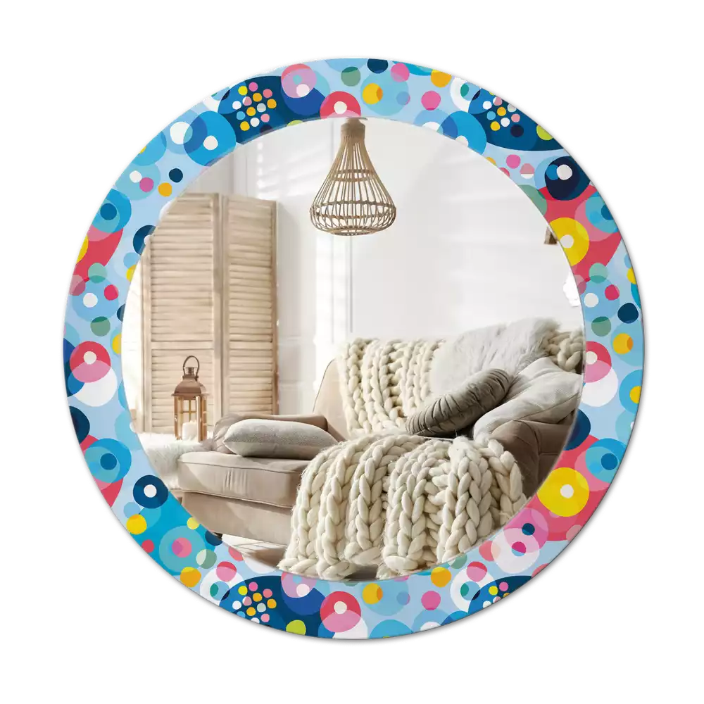 Lustro ścienne dekoracyjne okrągłe Kolorowe koła