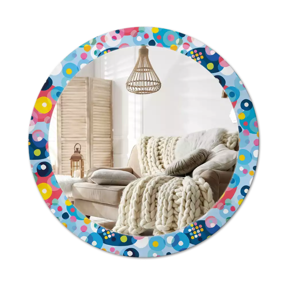 Lustro ścienne dekoracyjne okrągłe Kolorowe koła