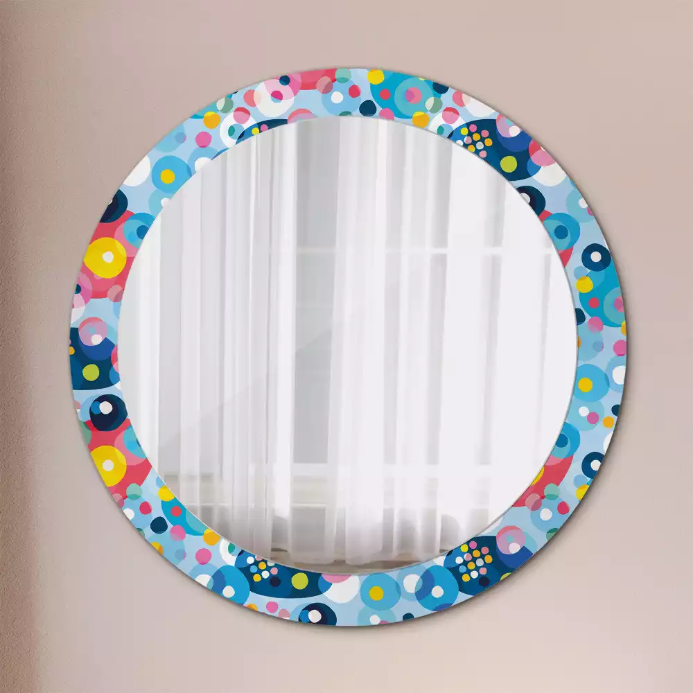 Lustro ścienne dekoracyjne okrągłe Kolorowe koła