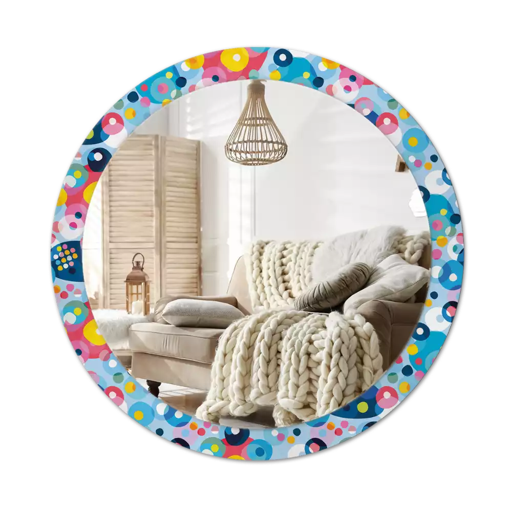 Lustro ścienne dekoracyjne okrągłe Kolorowe koła