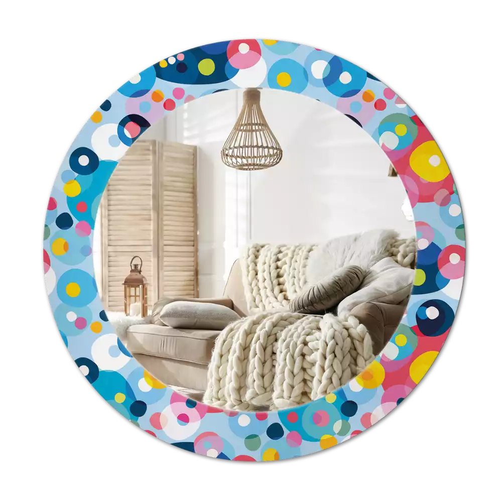 Lustro ścienne dekoracyjne okrągłe Kolorowe koła