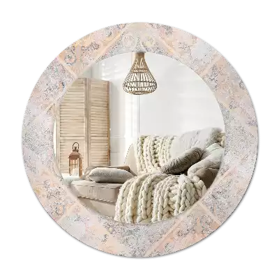 Lustro z drukowaną ramką o motywie startych kafelków