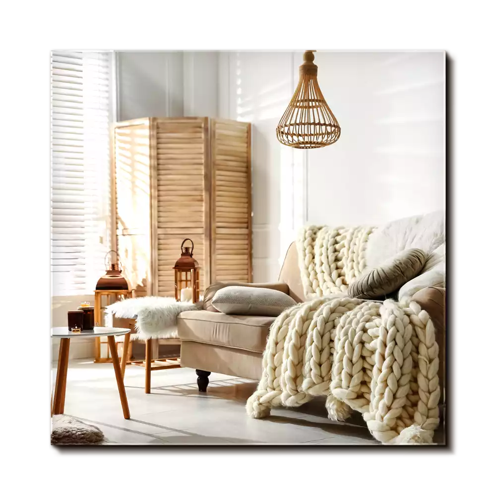 Lustro prostokątne bez ramy w nowoczesnym stylu