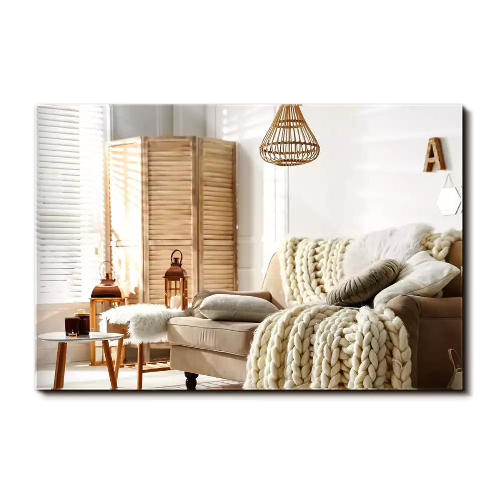 Lustro prostokątne bez ramy w nowoczesnym stylu