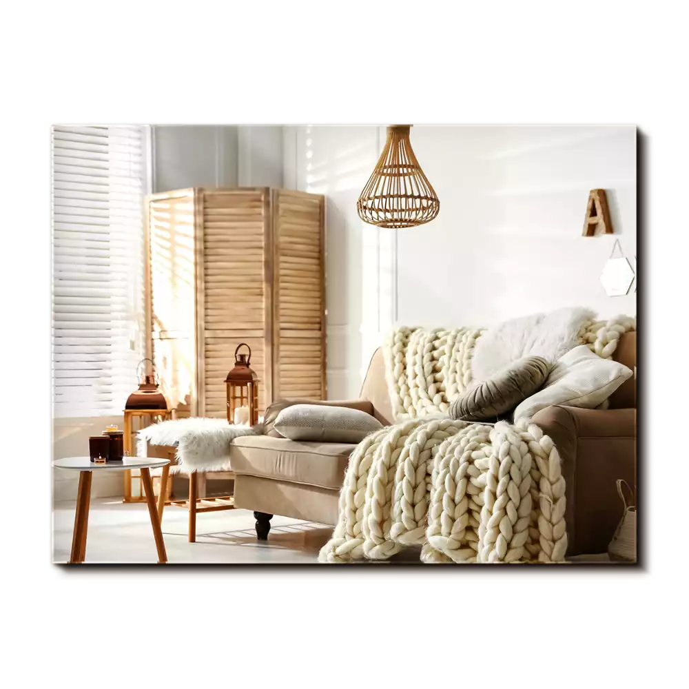 Lustro prostokątne bez ramy w nowoczesnym stylu