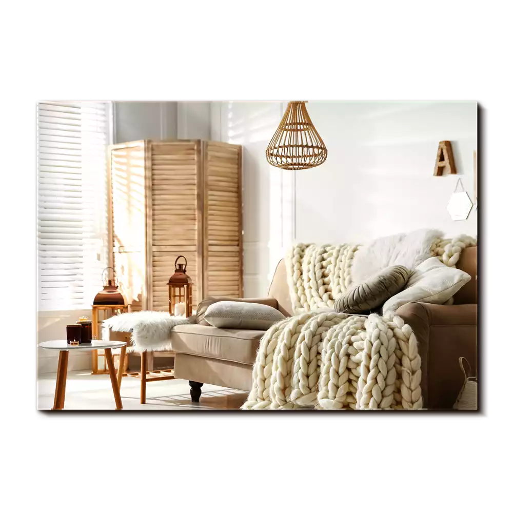 Lustro prostokątne bez ramy w nowoczesnym stylu