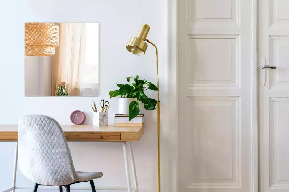 Lustro prostokątne bez ramy w nowoczesnym stylu