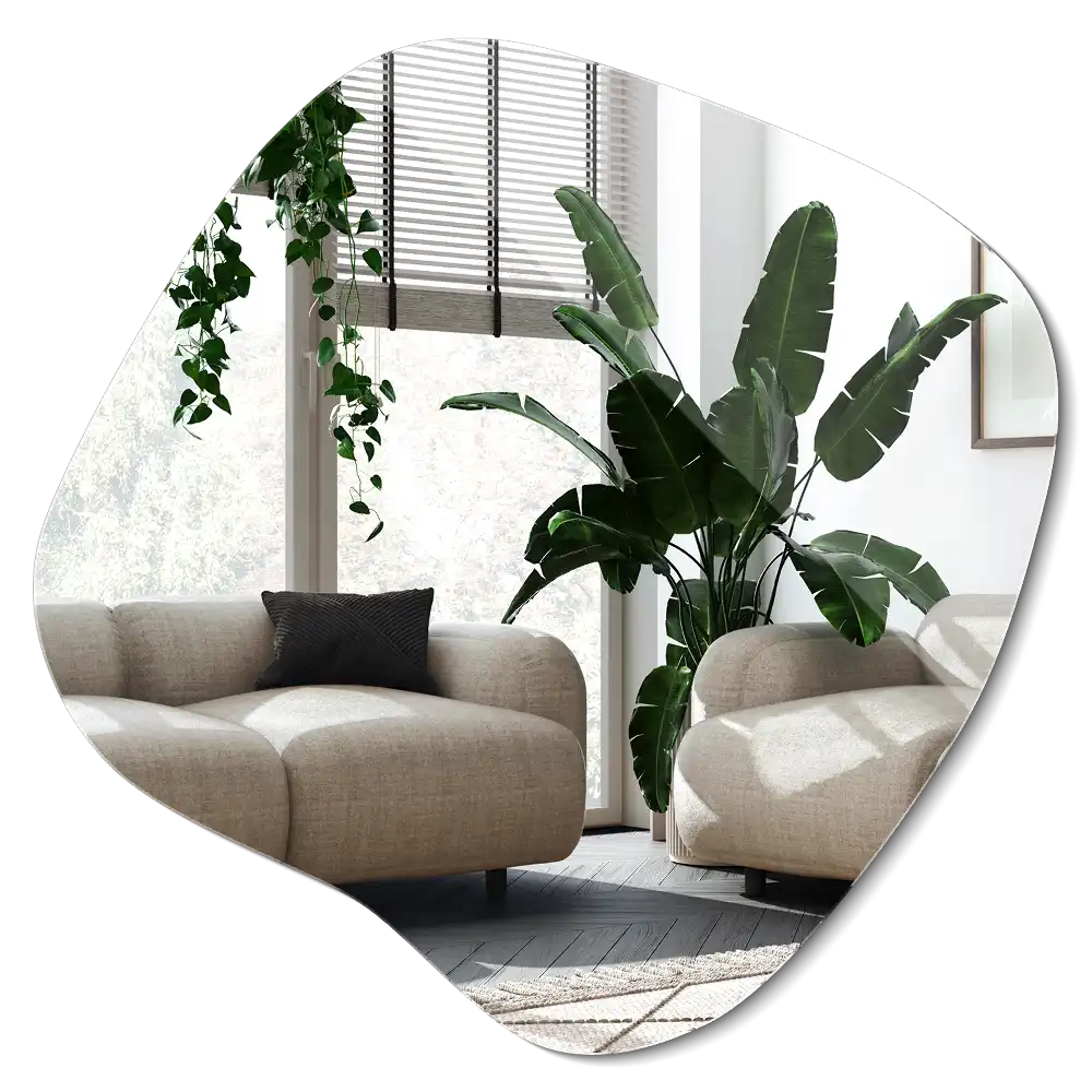 Lustro dekoracyjne z efektowną, ozdobną plamą