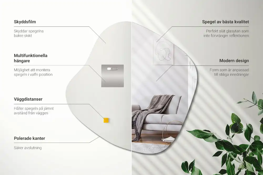 Lustro dekoracyjne z efektowną, ozdobną plamą