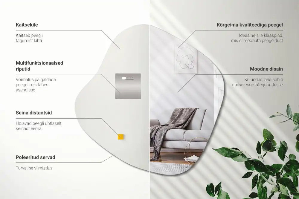 Lustro dekoracyjne z efektowną, ozdobną plamą