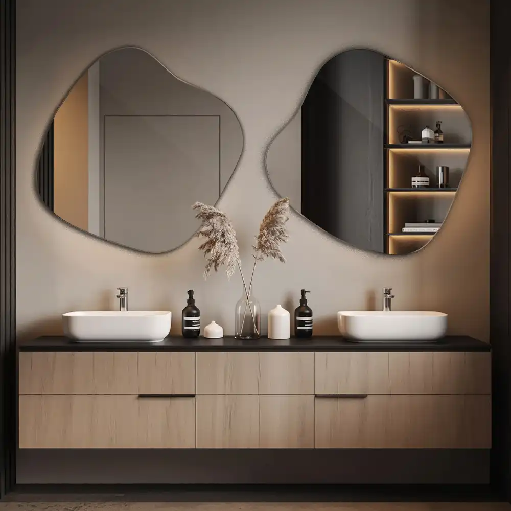 Lustro dekoracyjne z efektowną, ozdobną plamą