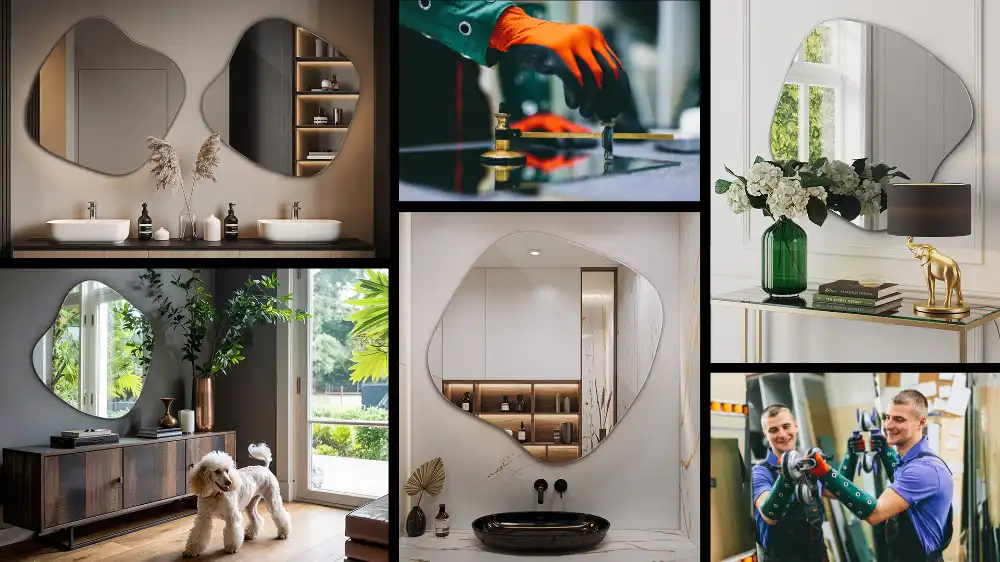 Lustro dekoracyjne z efektowną, ozdobną plamą