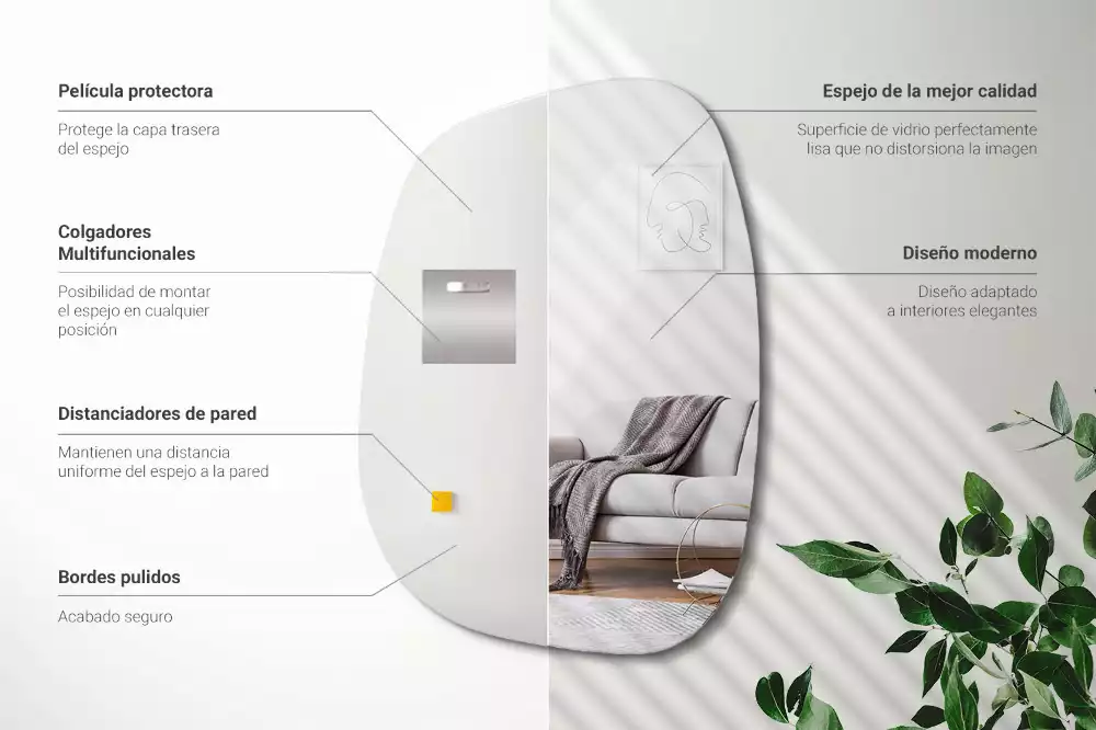 Organiczne lustro w finezyjnym kształcie