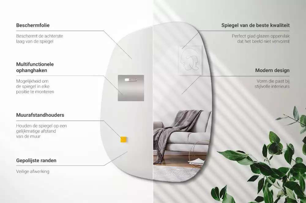 Organiczne lustro w finezyjnym kształcie