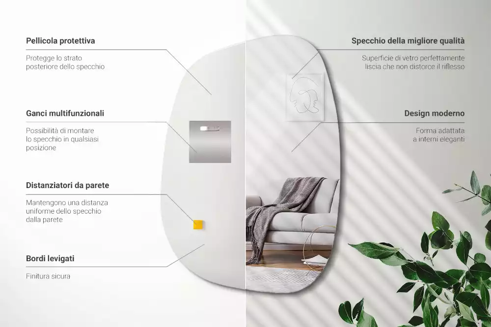 Organiczne lustro w finezyjnym kształcie