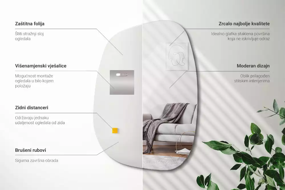 Organiczne lustro w finezyjnym kształcie