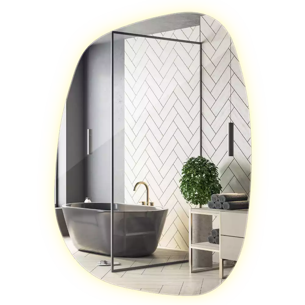 Lustro organiczne podświetlane bez ramy