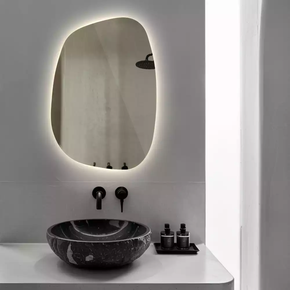 Lustro organiczne podświetlane bez ramy