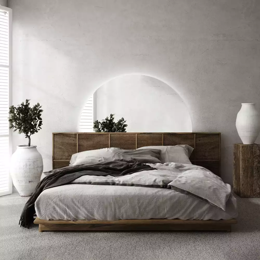 Lustro w kształcie połowy koła z podświetleniem LED jako stylowy dodatek