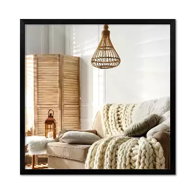 Lustro prostokątne ścienne w czarnej ramie