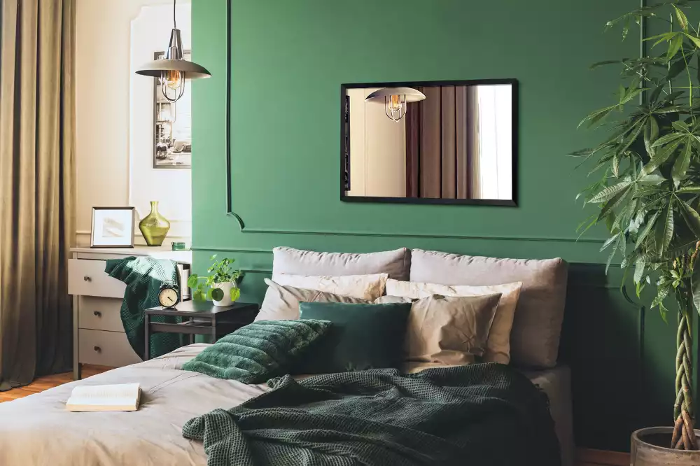 Lustro prostokątne ścienne z ramą czarną