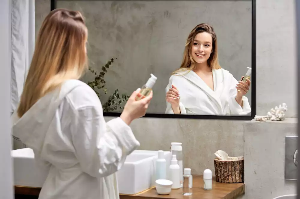 Lustro prostokątne ścienne w czarnej ramie