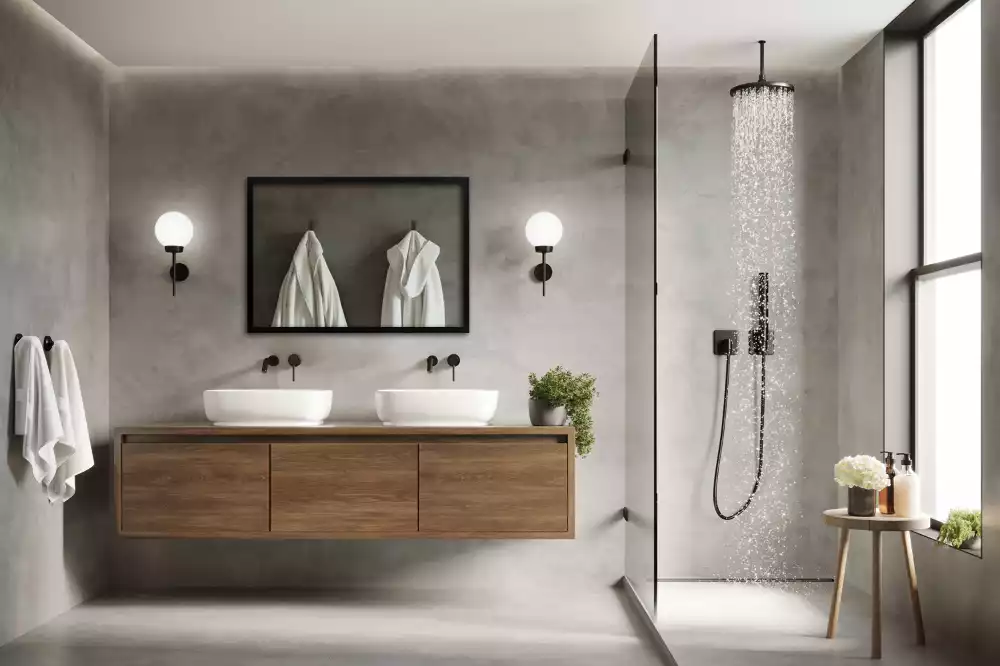 Lustro prostokątne ścienne z ramą czarną