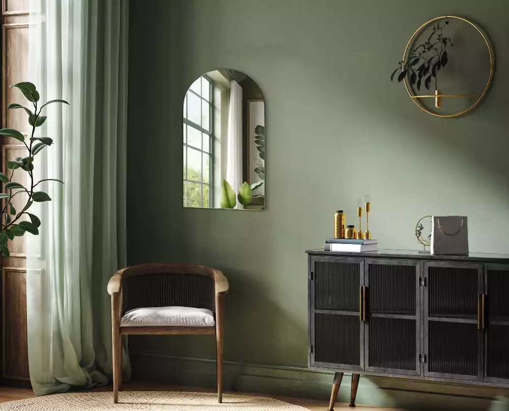 Lustro półowalne wiszące dekoracyjne