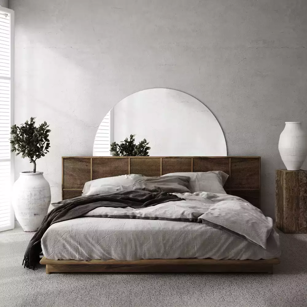 Lustro półokrągłe wiszące bez ramy