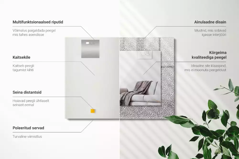 Lustro z nadrukiem w wersji z motywem 3D o prostokątnym kształcie