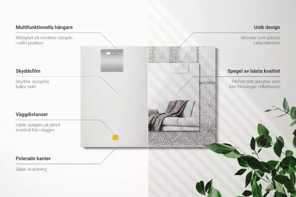 Lustro z nadrukiem w wersji z motywem 3D o prostokątnym kształcie