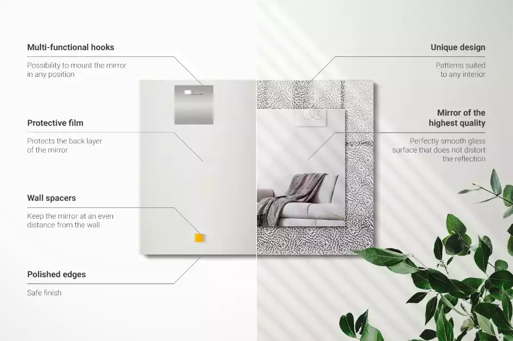 Lustro z nadrukiem w wersji z motywem 3D o prostokątnym kształcie