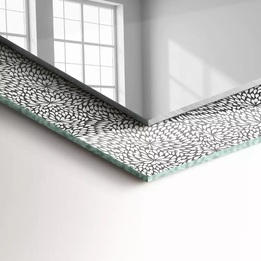 Lustro z nadrukiem w wersji z motywem 3D o prostokątnym kształcie